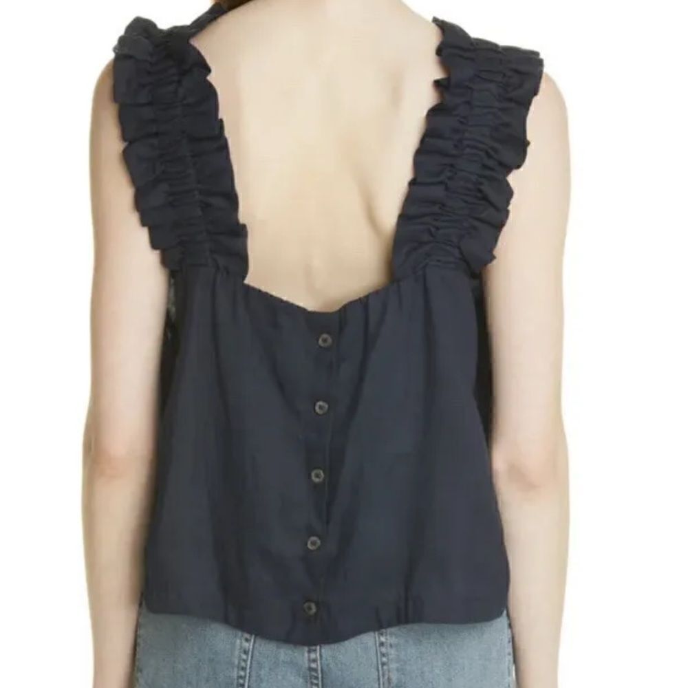 FRAME Women's Ruffle Strap Tank Top Small $268 - Picture 8 of 10